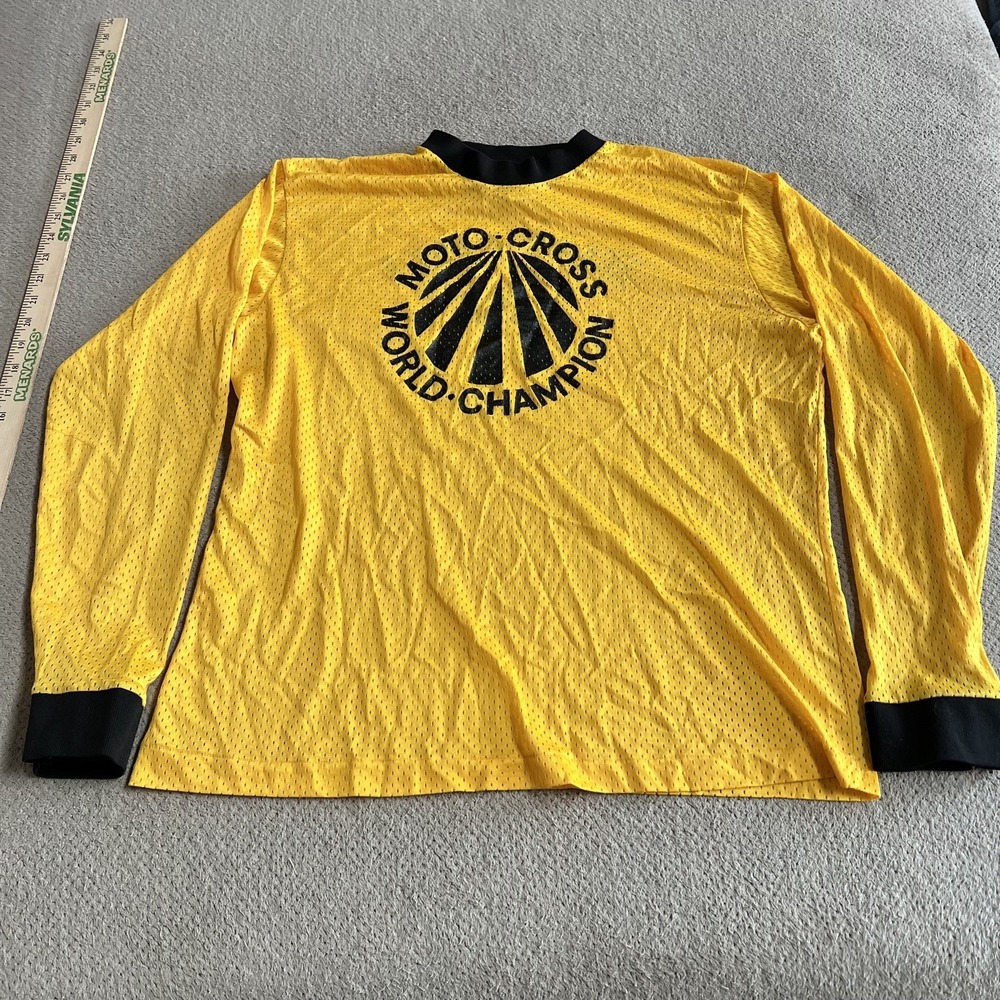 Vtg  Champion Motocross Jersey Mens Large World Suzuki USA Long Sleeve 70s